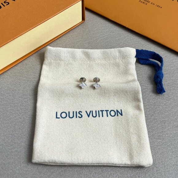 Louis Vuitton Crystal Silver Earrings - Picture 1 of 6